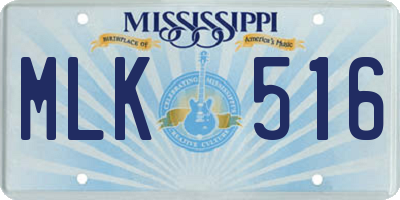 MS license plate MLK516
