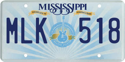 MS license plate MLK518