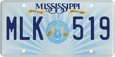 MS license plate MLK519