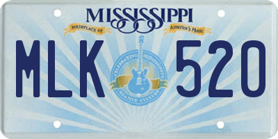 MS license plate MLK520