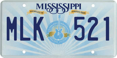 MS license plate MLK521