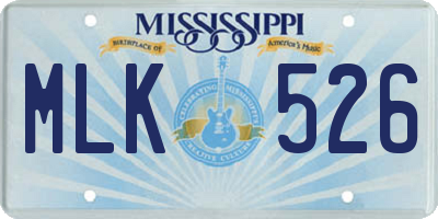 MS license plate MLK526
