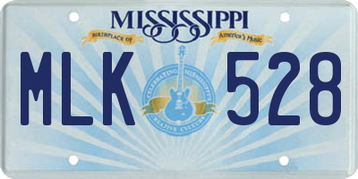 MS license plate MLK528