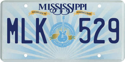 MS license plate MLK529