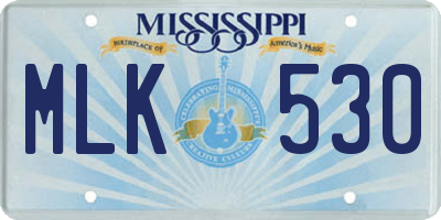 MS license plate MLK530