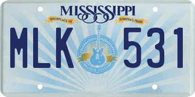 MS license plate MLK531