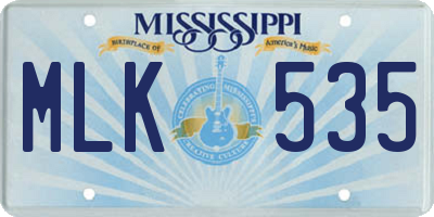 MS license plate MLK535