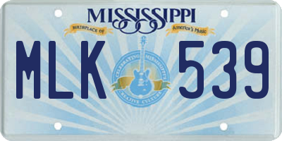 MS license plate MLK539