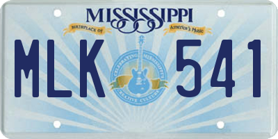 MS license plate MLK541