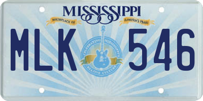 MS license plate MLK546