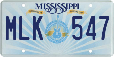MS license plate MLK547