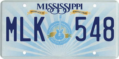 MS license plate MLK548