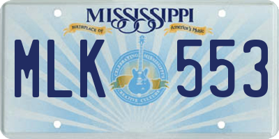 MS license plate MLK553