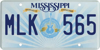 MS license plate MLK565