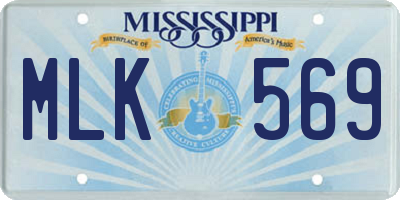 MS license plate MLK569