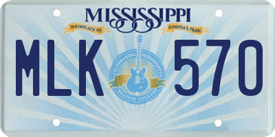 MS license plate MLK570