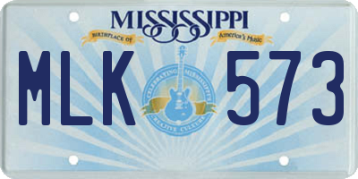 MS license plate MLK573