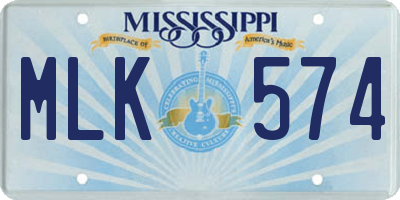 MS license plate MLK574