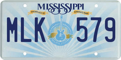 MS license plate MLK579