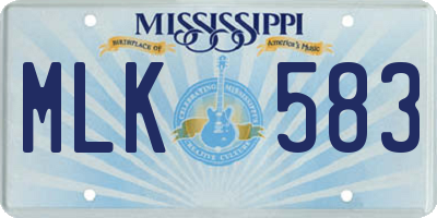 MS license plate MLK583