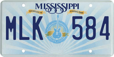 MS license plate MLK584