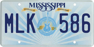 MS license plate MLK586