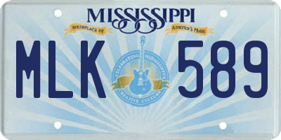 MS license plate MLK589