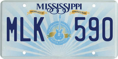 MS license plate MLK590
