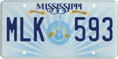 MS license plate MLK593