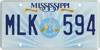 MS license plate MLK594