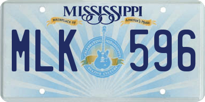 MS license plate MLK596