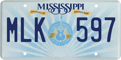 MS license plate MLK597