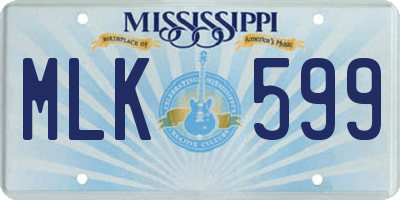MS license plate MLK599