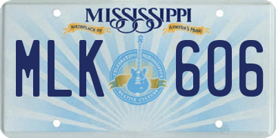 MS license plate MLK606