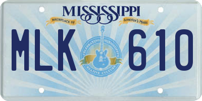 MS license plate MLK610