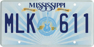 MS license plate MLK611
