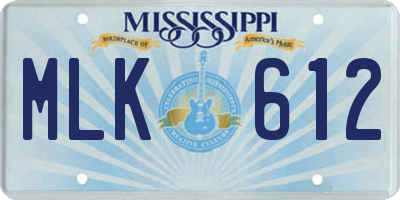 MS license plate MLK612
