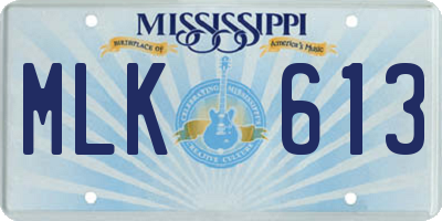 MS license plate MLK613