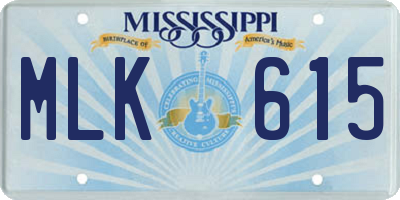MS license plate MLK615