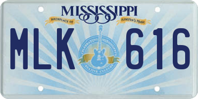 MS license plate MLK616