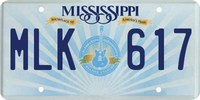 MS license plate MLK617