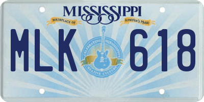 MS license plate MLK618