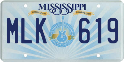 MS license plate MLK619
