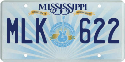 MS license plate MLK622