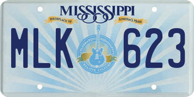 MS license plate MLK623