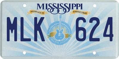 MS license plate MLK624