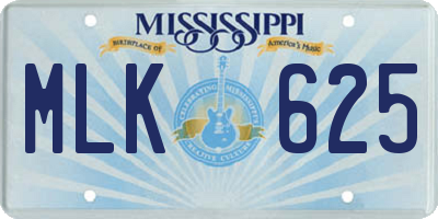 MS license plate MLK625