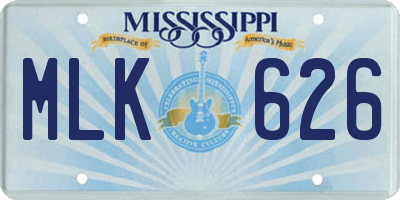 MS license plate MLK626