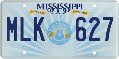 MS license plate MLK627