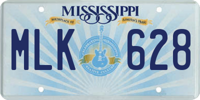 MS license plate MLK628
